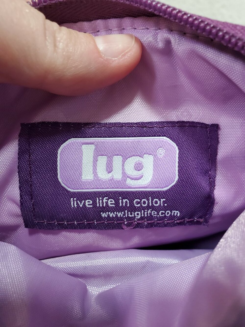 LUG Skipper Quilted Crossbody Bag Pouch Purse Waist Pack Plum Purple 7.5" x 8.5" - Picture 9 of 12
